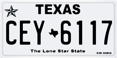 TX license plate CEY6117