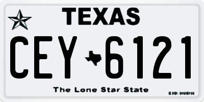 TX license plate CEY6121