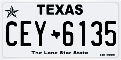 TX license plate CEY6135
