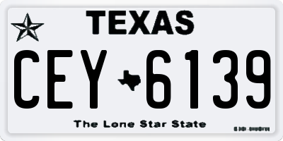 TX license plate CEY6139