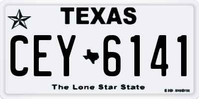 TX license plate CEY6141
