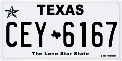 TX license plate CEY6167