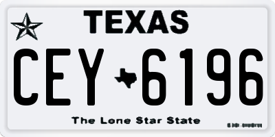 TX license plate CEY6196