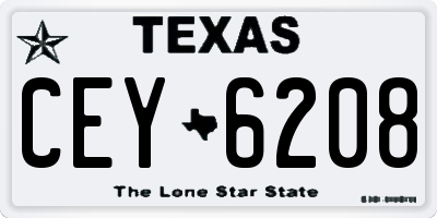TX license plate CEY6208