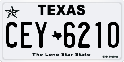 TX license plate CEY6210