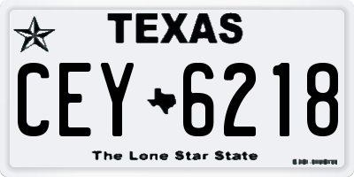 TX license plate CEY6218