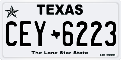 TX license plate CEY6223