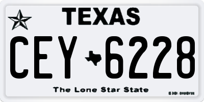 TX license plate CEY6228