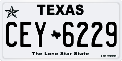 TX license plate CEY6229