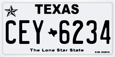 TX license plate CEY6234