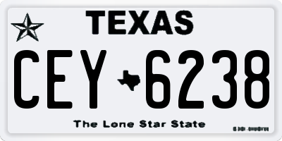 TX license plate CEY6238