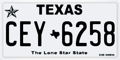 TX license plate CEY6258