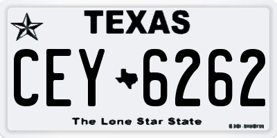 TX license plate CEY6262
