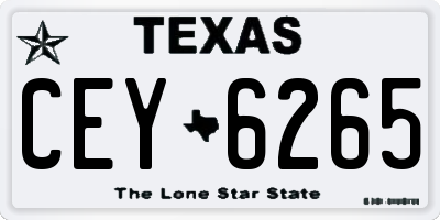 TX license plate CEY6265