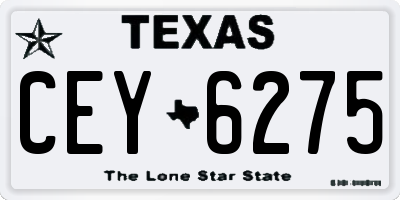 TX license plate CEY6275