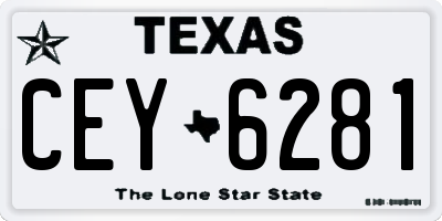 TX license plate CEY6281