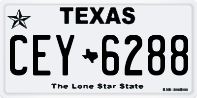 TX license plate CEY6288
