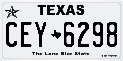 TX license plate CEY6298