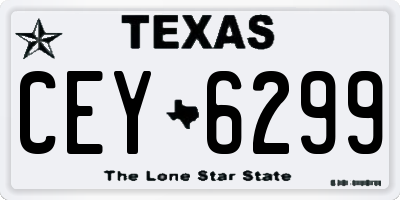 TX license plate CEY6299