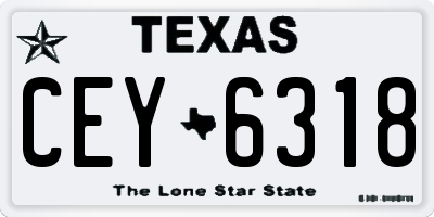 TX license plate CEY6318