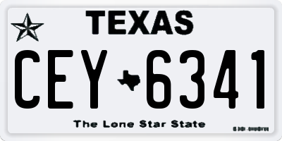 TX license plate CEY6341
