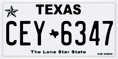 TX license plate CEY6347