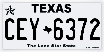 TX license plate CEY6372