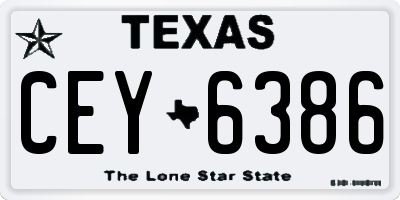 TX license plate CEY6386