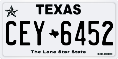 TX license plate CEY6452