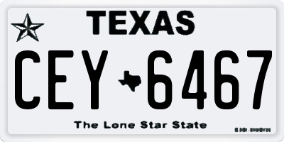 TX license plate CEY6467
