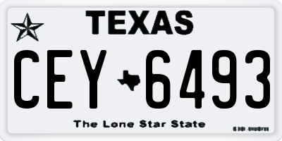 TX license plate CEY6493