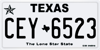 TX license plate CEY6523