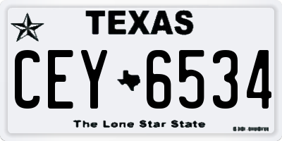 TX license plate CEY6534