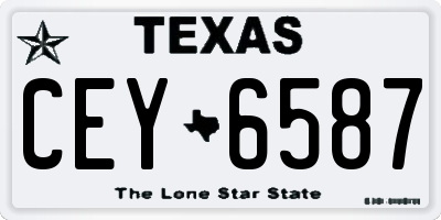 TX license plate CEY6587