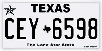 TX license plate CEY6598