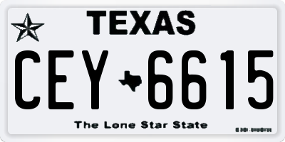 TX license plate CEY6615