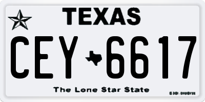 TX license plate CEY6617