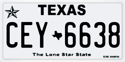 TX license plate CEY6638