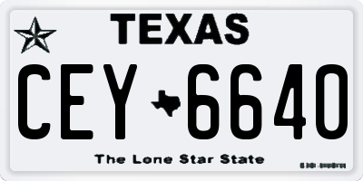 TX license plate CEY6640