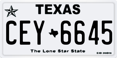 TX license plate CEY6645