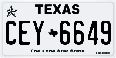 TX license plate CEY6649