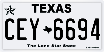 TX license plate CEY6694
