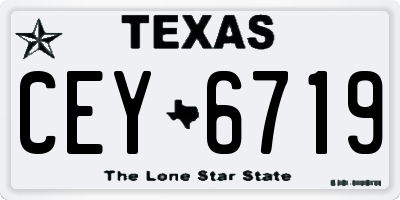 TX license plate CEY6719