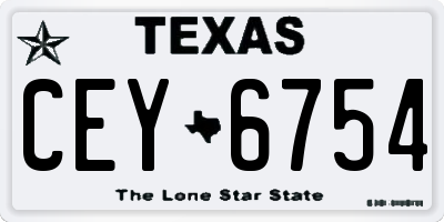 TX license plate CEY6754