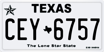 TX license plate CEY6757