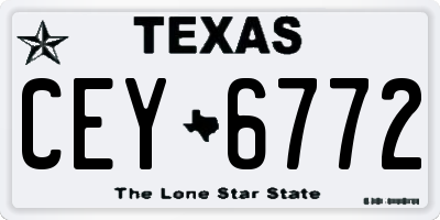 TX license plate CEY6772