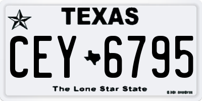 TX license plate CEY6795