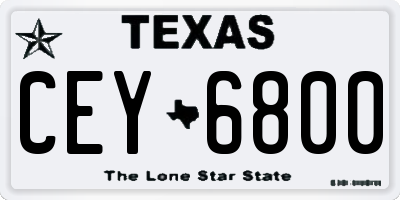 TX license plate CEY6800