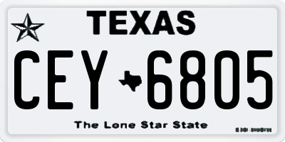 TX license plate CEY6805