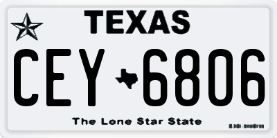 TX license plate CEY6806
